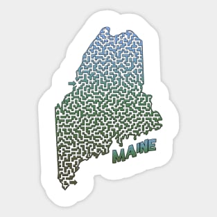 Maine State Outline Maze & Labyrinth Sticker